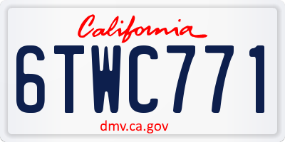 CA license plate 6TWC771