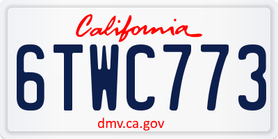 CA license plate 6TWC773