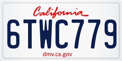 CA license plate 6TWC779