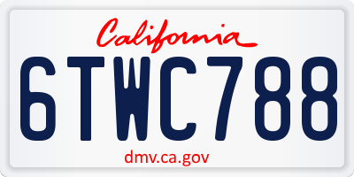 CA license plate 6TWC788