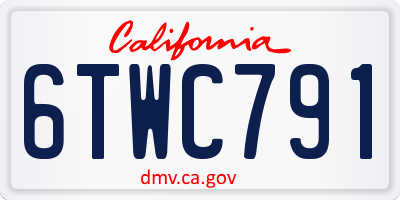 CA license plate 6TWC791