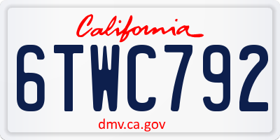 CA license plate 6TWC792