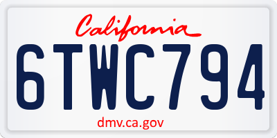 CA license plate 6TWC794
