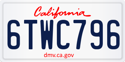 CA license plate 6TWC796