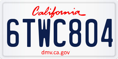 CA license plate 6TWC804