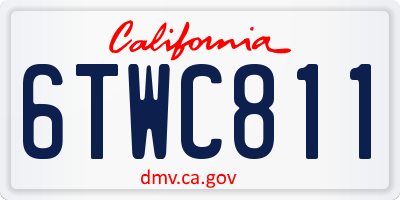 CA license plate 6TWC811