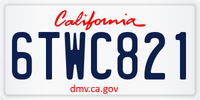 CA license plate 6TWC821