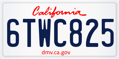 CA license plate 6TWC825