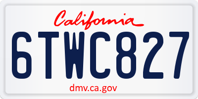 CA license plate 6TWC827