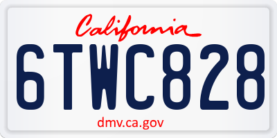 CA license plate 6TWC828