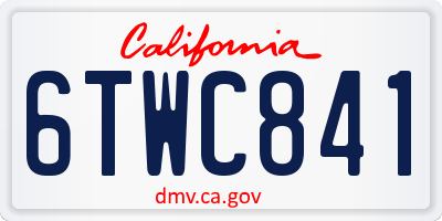 CA license plate 6TWC841