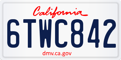 CA license plate 6TWC842