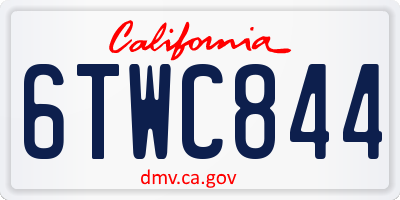 CA license plate 6TWC844