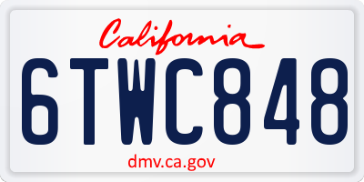 CA license plate 6TWC848