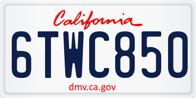 CA license plate 6TWC850