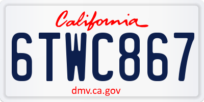 CA license plate 6TWC867