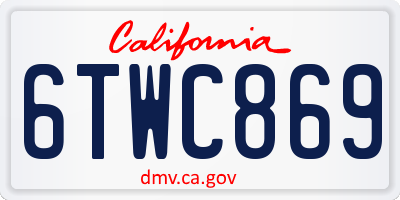 CA license plate 6TWC869