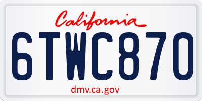 CA license plate 6TWC870
