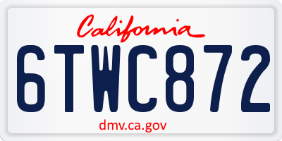 CA license plate 6TWC872