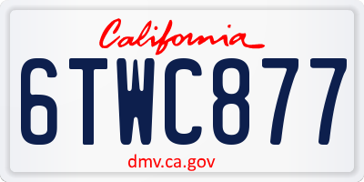 CA license plate 6TWC877