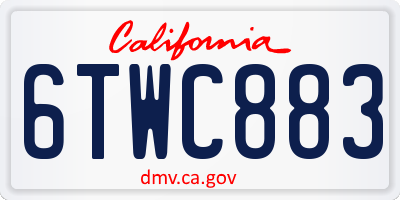 CA license plate 6TWC883