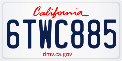CA license plate 6TWC885