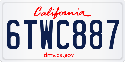 CA license plate 6TWC887