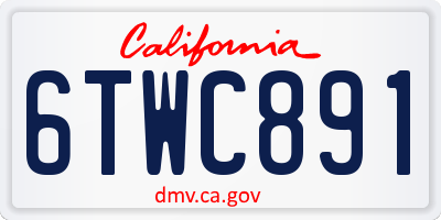 CA license plate 6TWC891
