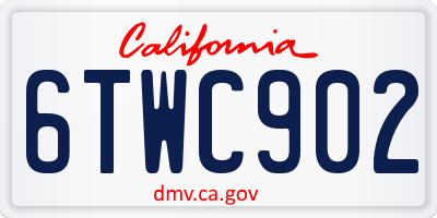CA license plate 6TWC902