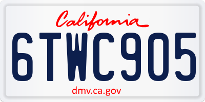 CA license plate 6TWC905