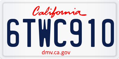 CA license plate 6TWC910