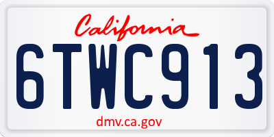 CA license plate 6TWC913