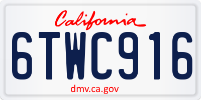 CA license plate 6TWC916