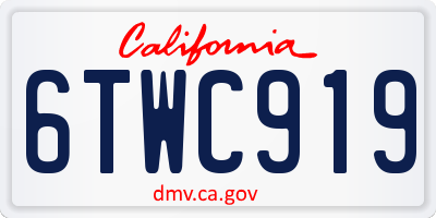 CA license plate 6TWC919