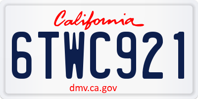 CA license plate 6TWC921