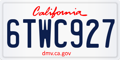 CA license plate 6TWC927