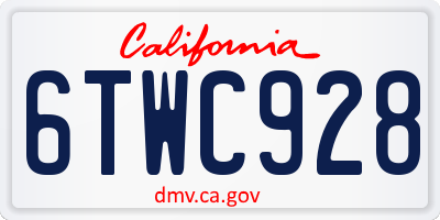 CA license plate 6TWC928