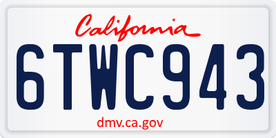 CA license plate 6TWC943