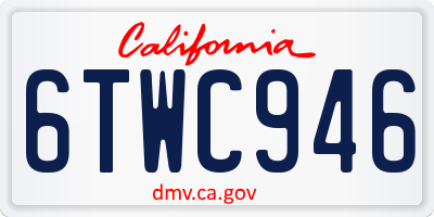 CA license plate 6TWC946