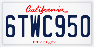 CA license plate 6TWC950