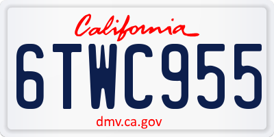CA license plate 6TWC955