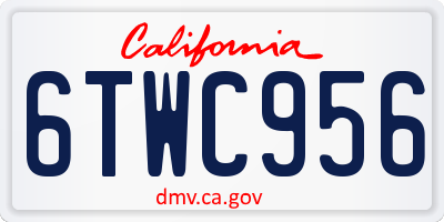 CA license plate 6TWC956