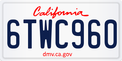 CA license plate 6TWC960