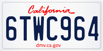 CA license plate 6TWC964