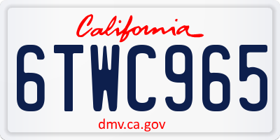 CA license plate 6TWC965