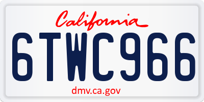 CA license plate 6TWC966