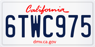 CA license plate 6TWC975