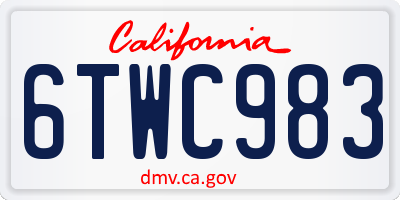 CA license plate 6TWC983