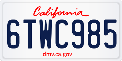 CA license plate 6TWC985