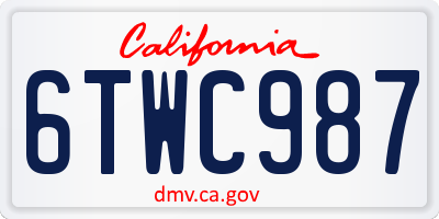 CA license plate 6TWC987